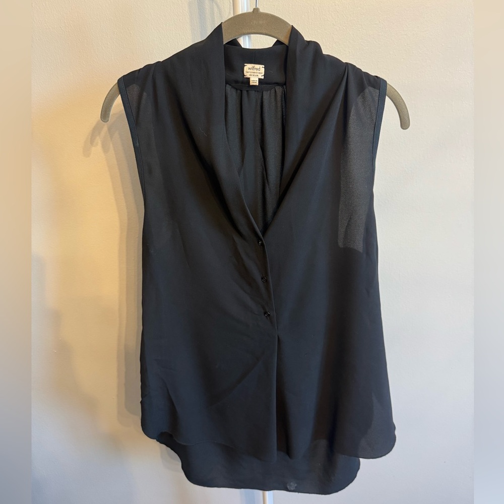 Wilfred Sleeveless Blouse in Black Size Medium